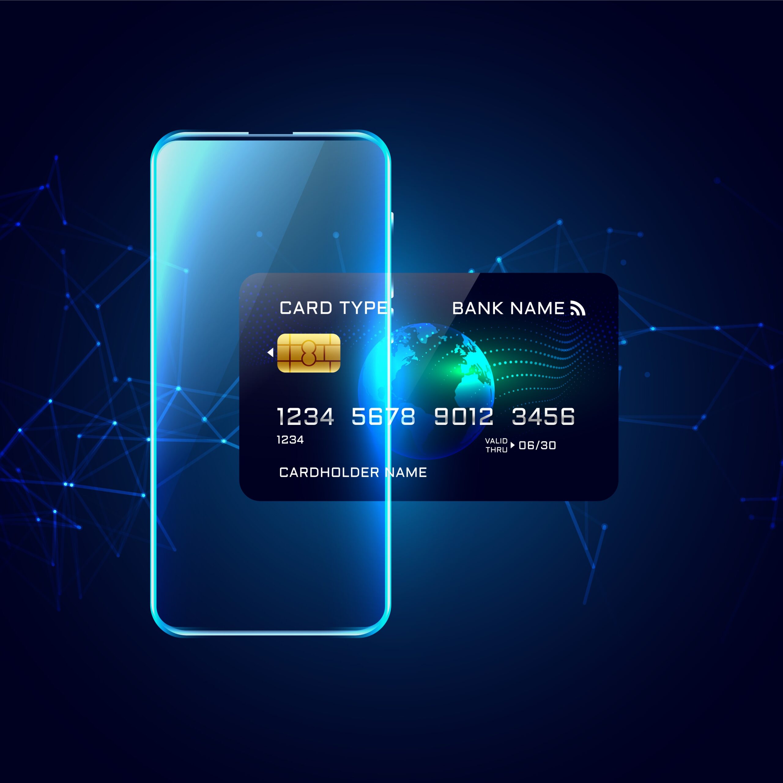 digital credit card transaction concept background digital